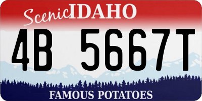 ID license plate 4B5667T