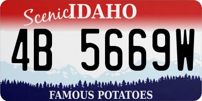 ID license plate 4B5669W