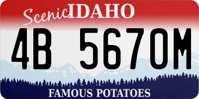 ID license plate 4B5670M