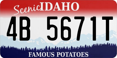 ID license plate 4B5671T