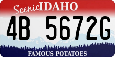 ID license plate 4B5672G