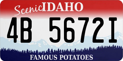 ID license plate 4B5672I