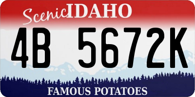 ID license plate 4B5672K