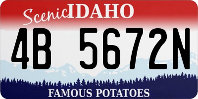 ID license plate 4B5672N