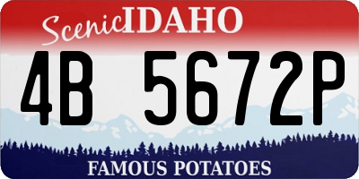 ID license plate 4B5672P