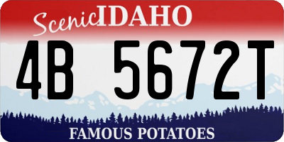 ID license plate 4B5672T
