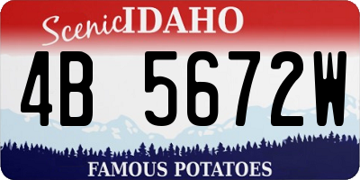 ID license plate 4B5672W