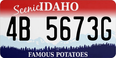 ID license plate 4B5673G