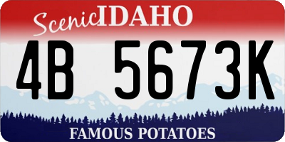 ID license plate 4B5673K