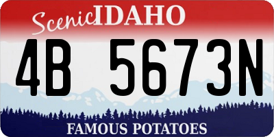 ID license plate 4B5673N