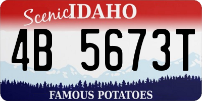 ID license plate 4B5673T