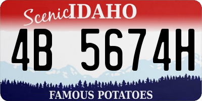ID license plate 4B5674H