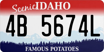 ID license plate 4B5674L