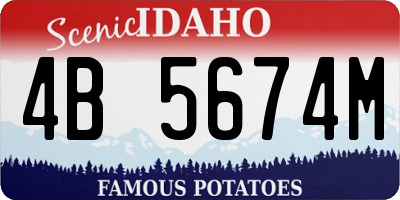 ID license plate 4B5674M