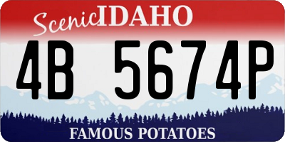 ID license plate 4B5674P