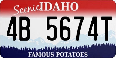 ID license plate 4B5674T