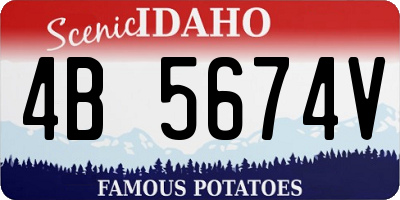 ID license plate 4B5674V