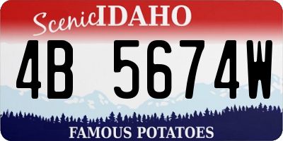 ID license plate 4B5674W