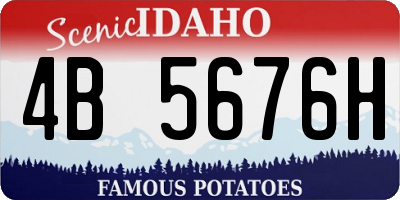 ID license plate 4B5676H