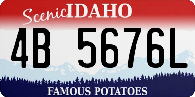 ID license plate 4B5676L