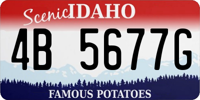 ID license plate 4B5677G
