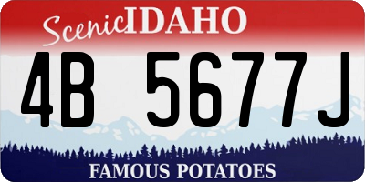 ID license plate 4B5677J