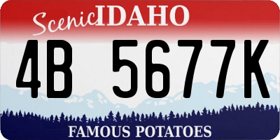 ID license plate 4B5677K