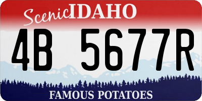 ID license plate 4B5677R