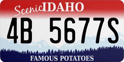 ID license plate 4B5677S