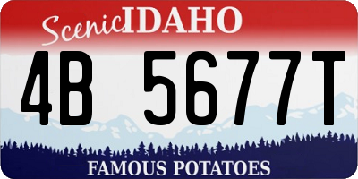 ID license plate 4B5677T