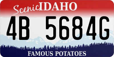 ID license plate 4B5684G