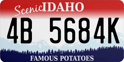 ID license plate 4B5684K