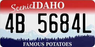 ID license plate 4B5684L