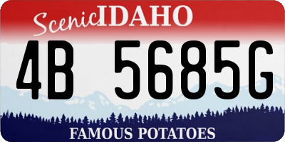 ID license plate 4B5685G