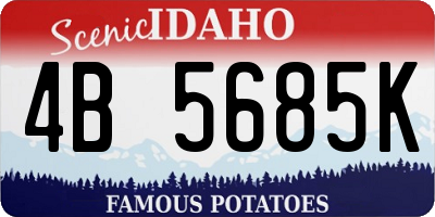 ID license plate 4B5685K