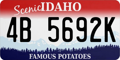 ID license plate 4B5692K
