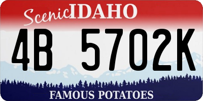 ID license plate 4B5702K