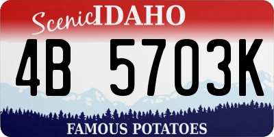ID license plate 4B5703K