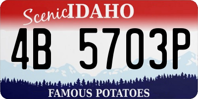 ID license plate 4B5703P