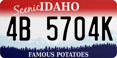 ID license plate 4B5704K