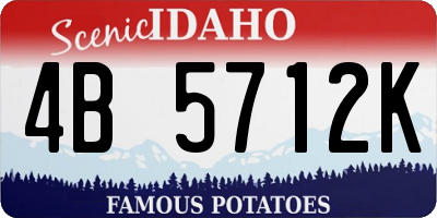 ID license plate 4B5712K