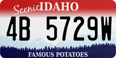 ID license plate 4B5729W