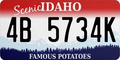 ID license plate 4B5734K