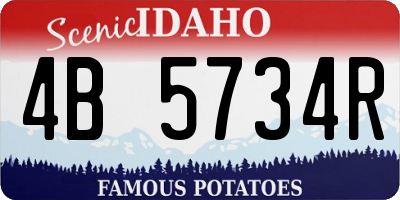 ID license plate 4B5734R