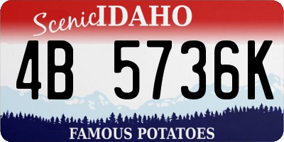 ID license plate 4B5736K