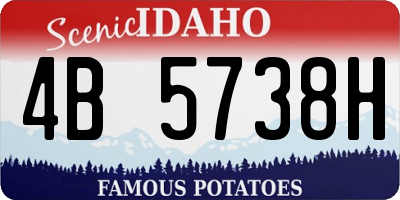 ID license plate 4B5738H