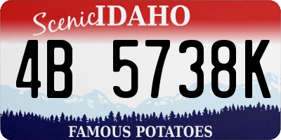 ID license plate 4B5738K
