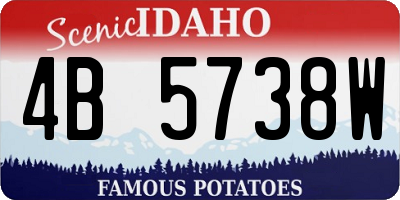 ID license plate 4B5738W