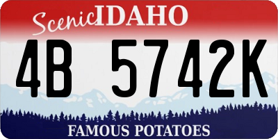 ID license plate 4B5742K