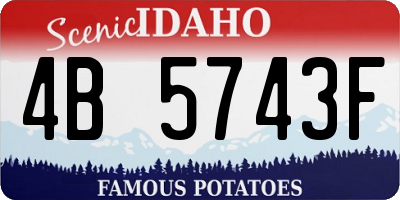 ID license plate 4B5743F